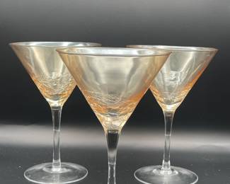 PIER 1 CRACKLE MARTINI GLASSES