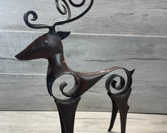 IRON REINDEER CANDLE HOLDER