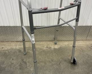 ADJUSTABLE DUAL BUTTON WALKER WITH 5" WHEELS