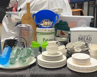 Mystery Lot of Kitchen Items including Potato Bread Storage