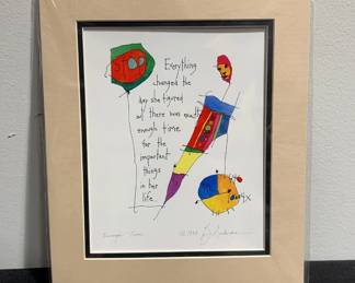 Unframed Enough Time 1995 Print Signed by B. Andreas