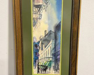 Framed House Of Decor Watercolor Signature Unreadable