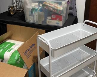 Mystery Lot of Household including Cart Paper Towels Box