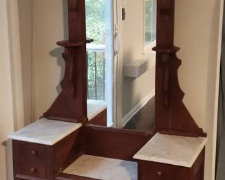 Victorian Eastlake Marbletop Dresser with a Mirror