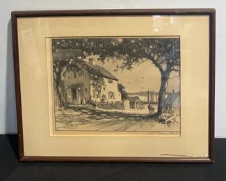 Framed Sun And Shadow Lithograph Signed by Gordon Grant
