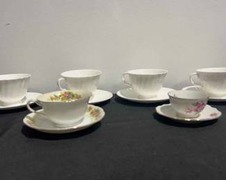 Assorted Tea Cups Saucers