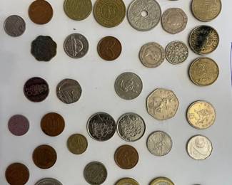 Mix of coins from all over the world 