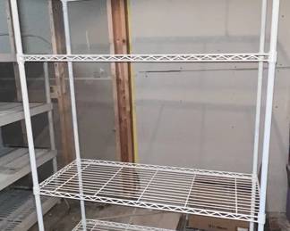 White Metal Shelving Unit