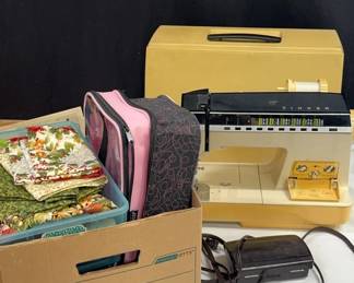 Mystery Lot Of Sewing Items With Machine