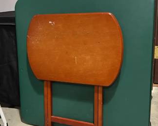 Green Card Table Portable Wood Tray Table
