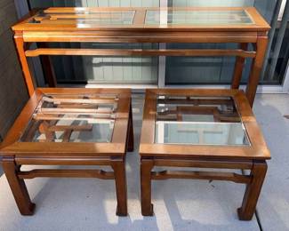 Set of 3 Glasstopped Tables