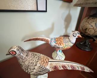 Ceramic Jeanne Reed LTD pair of Pheasants 