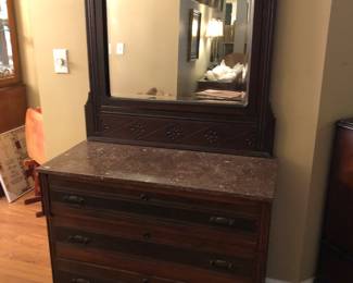 Eastlake Style Dresser with Marble Top