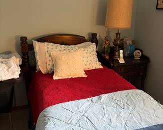 Twin bed and two nightstands 