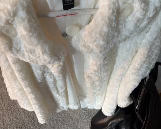 Fun trendy sweater jacket with fur collar 