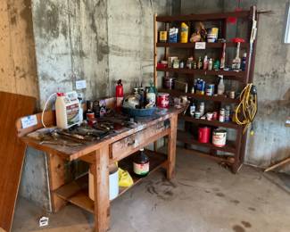 Workbenches full of hardware in cleaners,