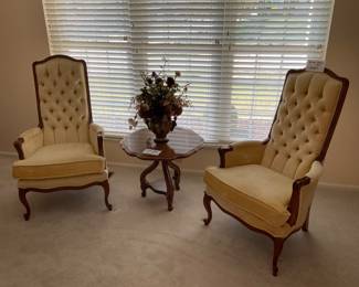 70s vintage French provincial side chairs