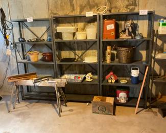 Metal shelves