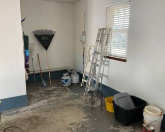 Ladders and garden tools