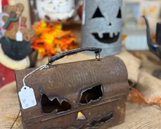 Come see our fun Jack-O-Lanterns made from vintage items- unique and unusual fun pieces.