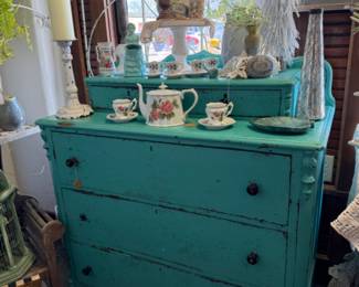 turquoise dresser