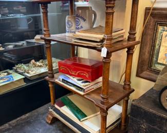 Vintage Oak wood slant-top library stand, lectern or book stand 