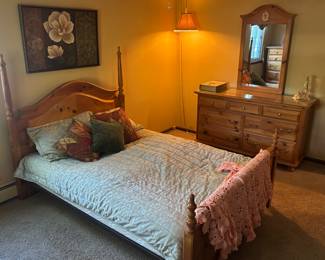 Maple bed frame and dresser