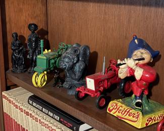 Vintage Pfeiffer beer stature, tractors