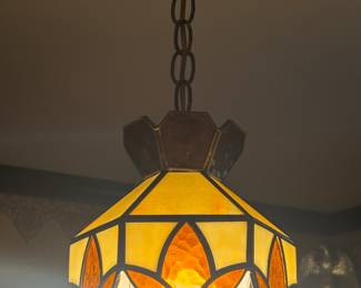 Stained glass hanging lamp