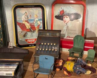 Coca-Cola trays, toys.