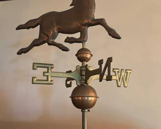 Copper horse weather vane