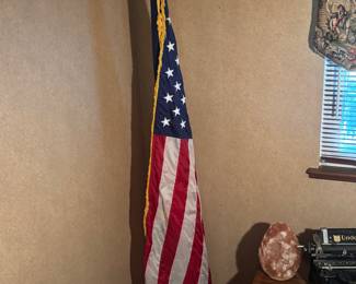 American flag with stand