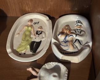 Vintage risque ash trays