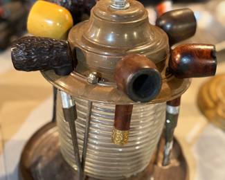 Vintage pipes with holder.