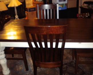 Farmhouse wood table    4 chairs sold separately 