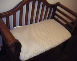 Slatted bedroom bench