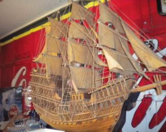 Large vintage ship replica