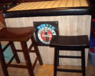 Small tile top bar and stools