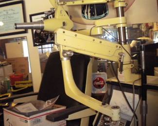 Vintage ophthalmologist chair and equipment\