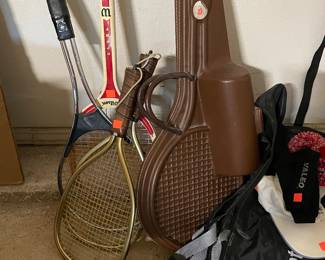 Lots of tennis rackets