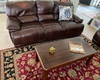 Leather sofa, loveseat and oversized chair 