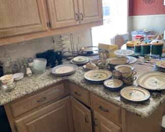We have glassware and dinnerware in the kitchen