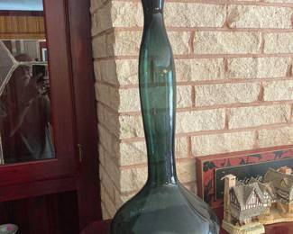 Blenko blown glass stoppered vase