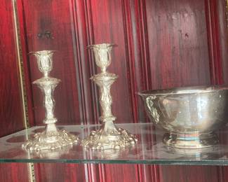 Silver plated candlesticks