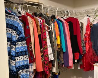 Ladies tops pants and sweaters.