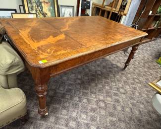 Large English Desk/Table w/ Leather Top