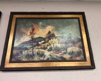 Large MCM Original Oil on Canvas by French Artist Michael Gaulin