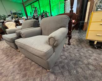 Pair Fantastic Grey Club Chairs