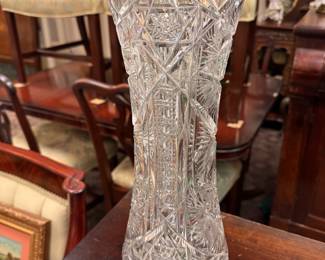 Large Cut Glass Vase
