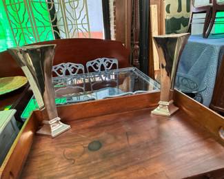 Pair Modern Metal Vases